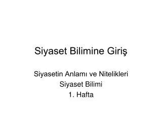 siyaset bilimine giri