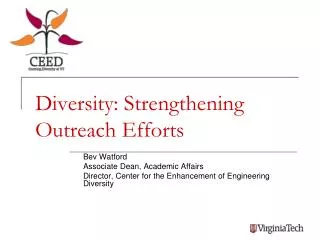 Diversity: Strengthening Outreach Efforts