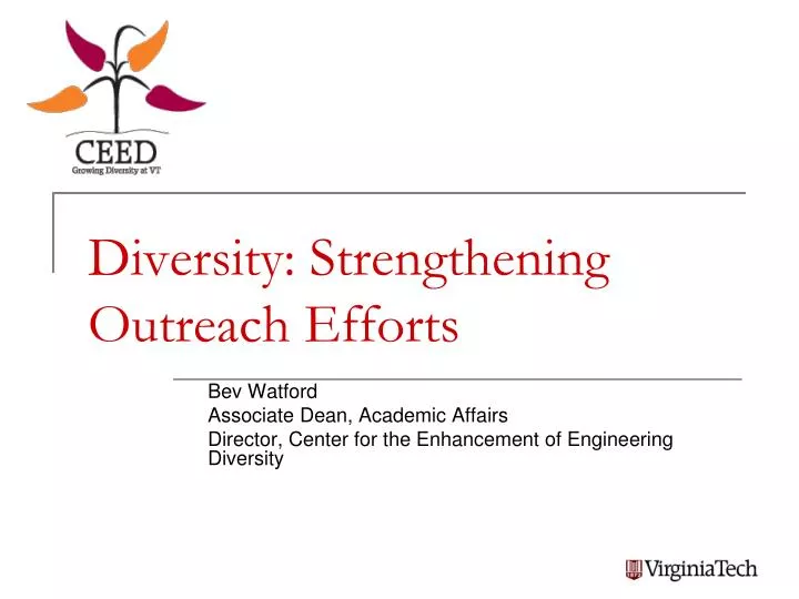 diversity strengthening outreach efforts