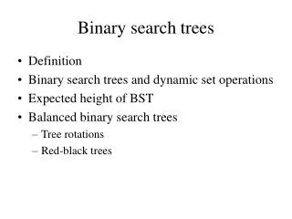 Binary search trees
