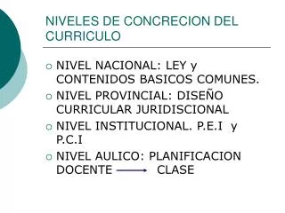 niveles de concrecion del curriculo