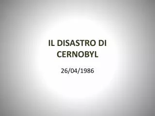 il disastro di cernobyl