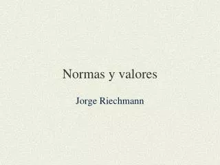 normas y valores