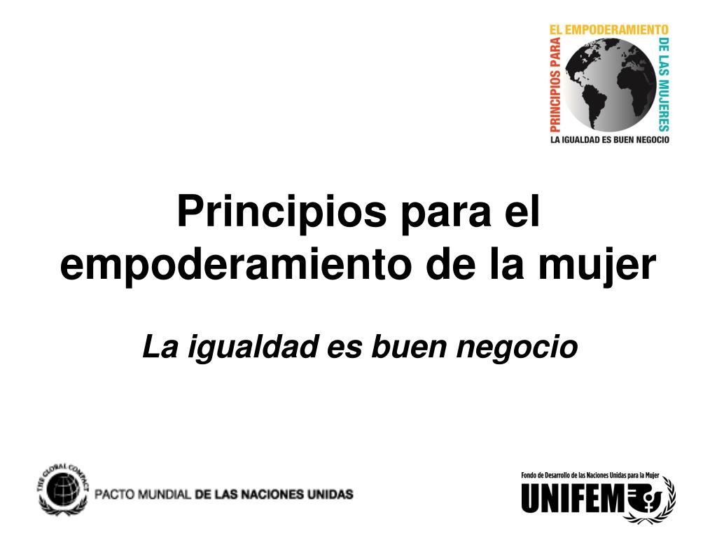 PPT - Principios para el empoderamiento de la mujer PowerPoint ...