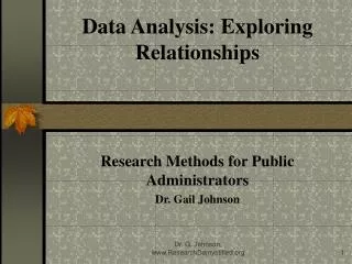 Data Analysis: Exploring Relationships