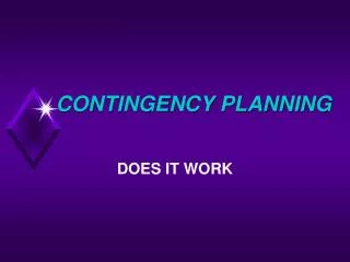 CONTINGENCY PLANNING