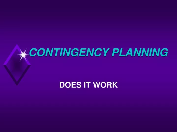 contingency planning