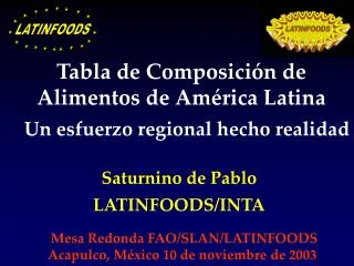 Tabla de Composición de Alimentos de América Latina
