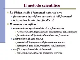 il metodo scientifico