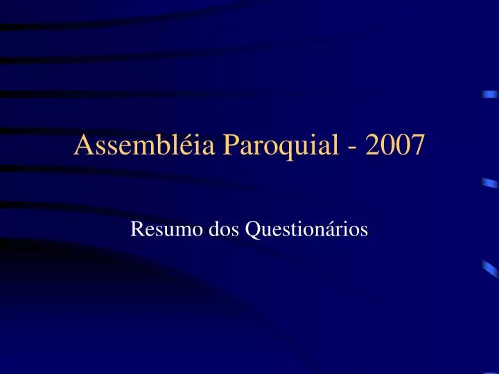 assembl ia paroquial 2007