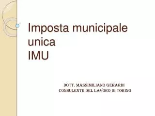 Imposta municipale unica IMU