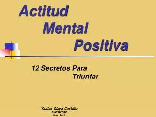 actitud mental positiva
