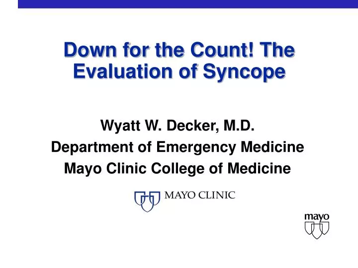 down for the count the evaluation of syncope