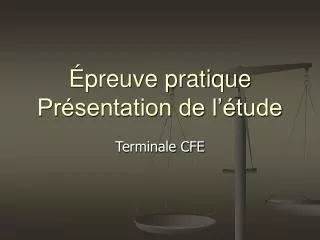 preuve pratique pr sentation de l tude