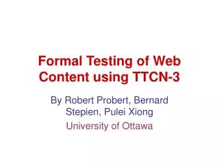 Formal Testing of Web Content using TTCN-3