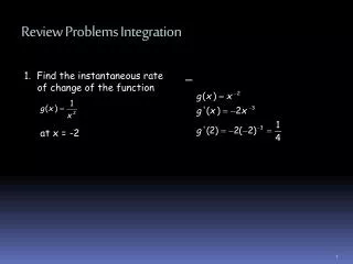 Review Problems Integration