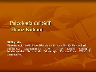 psicolog a del self heinz kohout