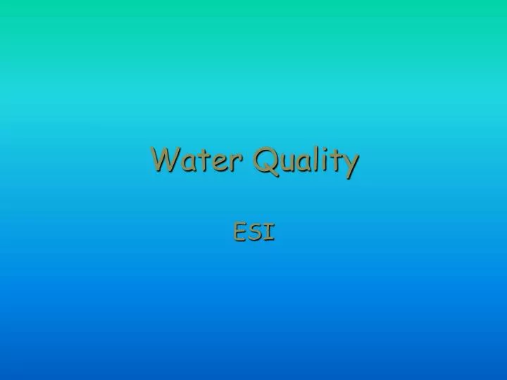 water quality