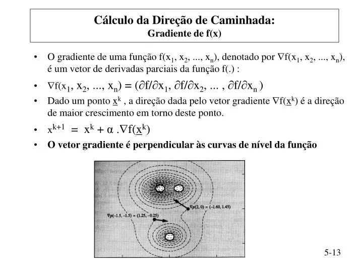 c lculo da dire o de caminhada gradiente de f x