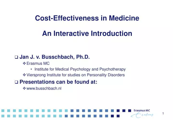cost effectiveness in medicine an interactive introduction