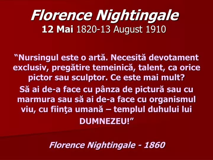 florence nightingale 12 mai 1820 13 august 1910