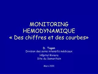 monitoring hemodynamique des chiffres et des courbes