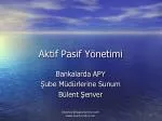 Aktif Pasif Yönetimi - slide 1