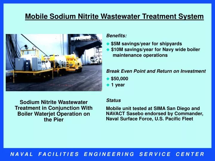 mobile sodium nitrite wastewater treatment system