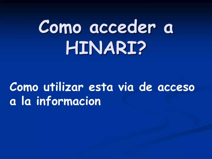 como acceder a hinari