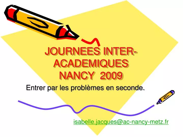 journees inter academiques nancy 2009