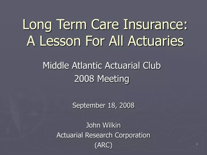 long term care insurance a lesson for all actuaries