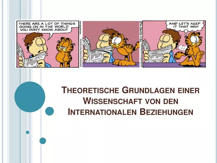 theoretische grundlagen einer wissenschaft von den internationalen beziehungen