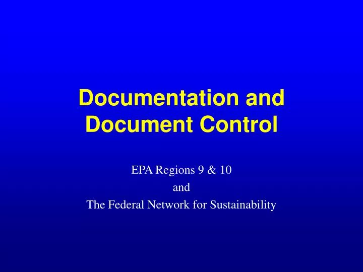 documentation and document control