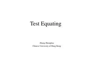 Test Equating