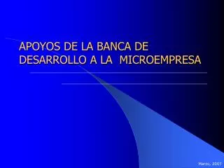 APOYOS DE LA BANCA DE DESARROLLO A LA MICROEMPRESA
