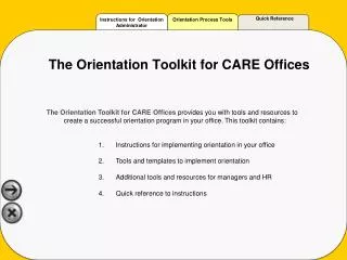 The Orientation Toolkit for CARE Offices
