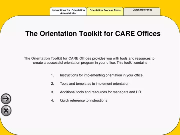 the orientation toolkit for care offices