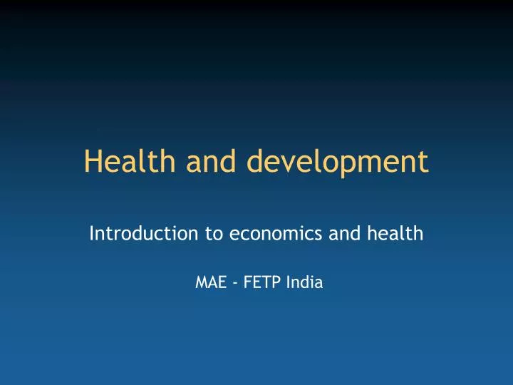 health and development