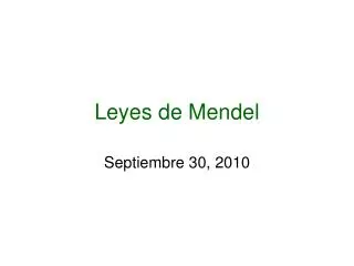 leyes de mendel