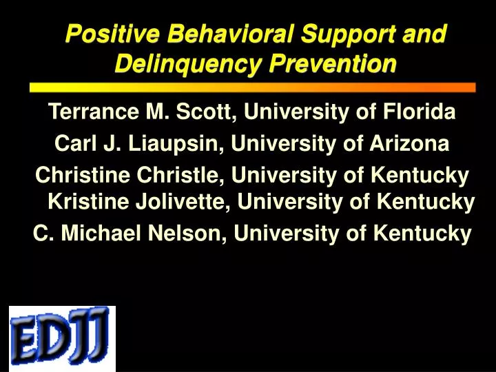 positive behavioral support and delinquency prevention