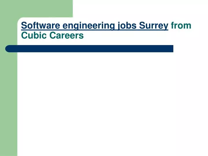 software engineering jobs surrey from cubic careers