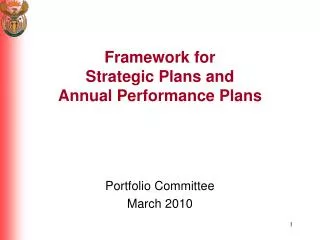 Framework for Strategic Plans and Annual Performance Plans