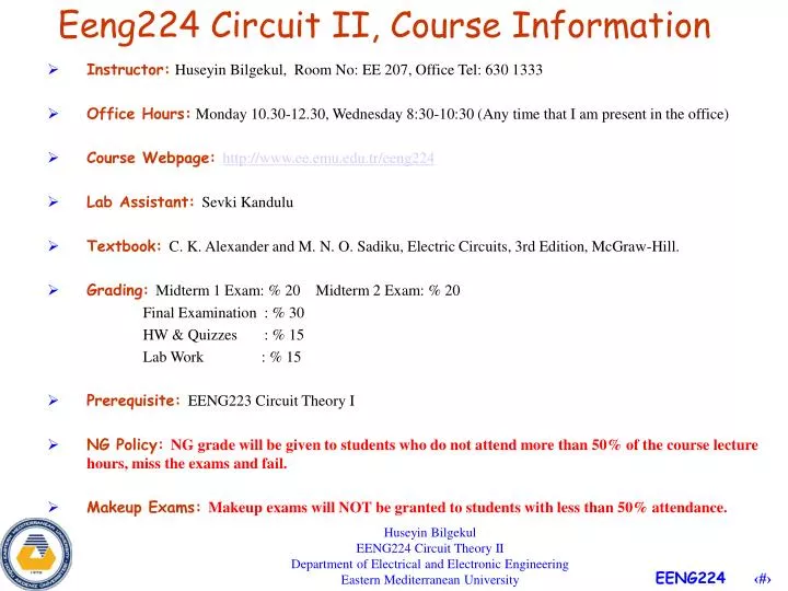 eeng224 circuit ii course information