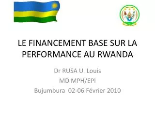 le financement base sur la performance au rwanda