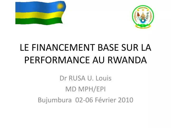 le financement base sur la performance au rwanda