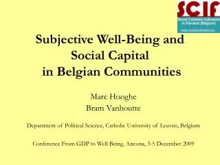 Subjective Well-Being and Social Capital in Belgian Communities