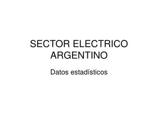 SECTOR ELECTRICO ARGENTINO