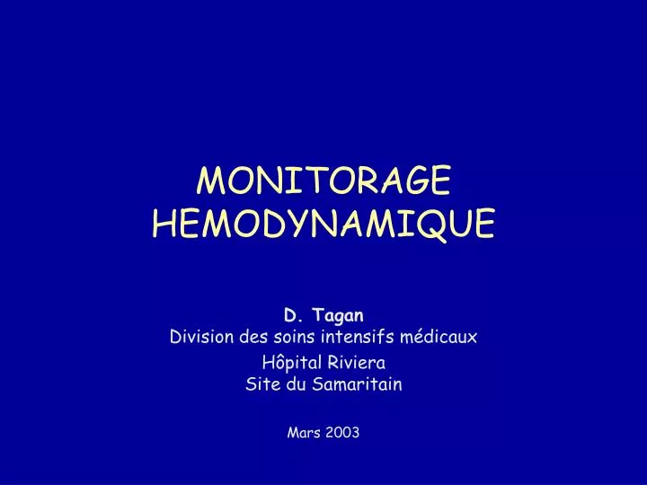 monitor age hemodynamique