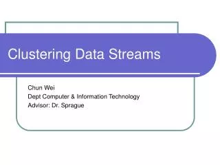 Clustering Data Streams