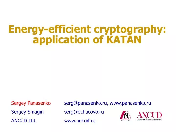 energy efficient cryptography application of katan